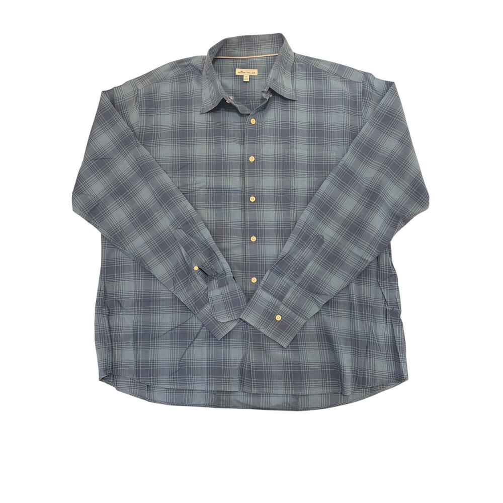 Peter Millar Fillmore XL plaid checked button-up shirt Golf Long Sleeve Oxford